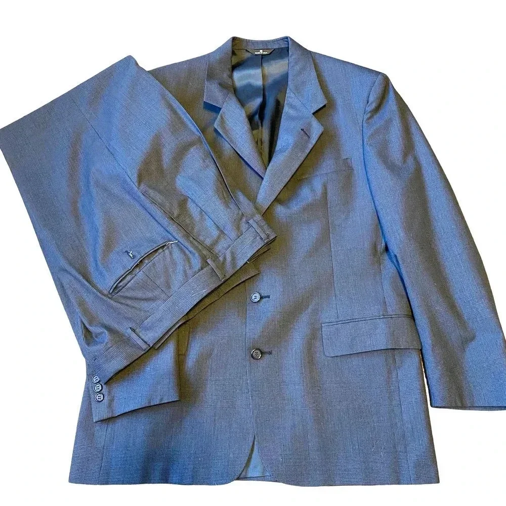 Colours By Alexander Julian Virgin Wool Men Matching Suit Blazer Pants Size 44R